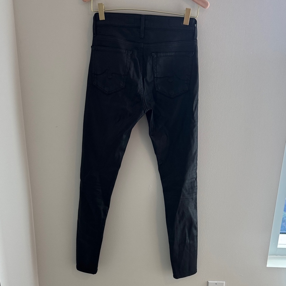 AG Jeans The Farrah Skinny Mid Rise Ankle Black Coated Denim - Picture 6 of 7